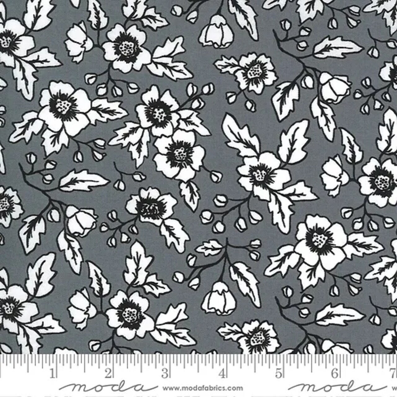Fabric Moda Gray Floral Midnight Magic by the Quarter Yard 24100-14